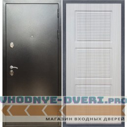 Входная дверь REX (Рекс) 5 (антик серебро) ФЛ-1 беленый дуб