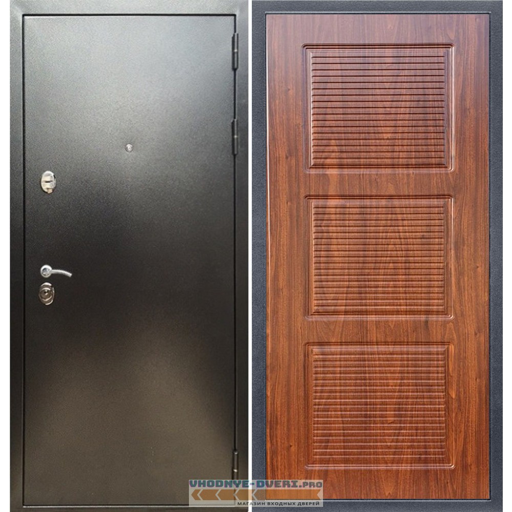 Входная дверь REX (Рекс) 5 (антик серебро) ФЛ-1 мореная берёза