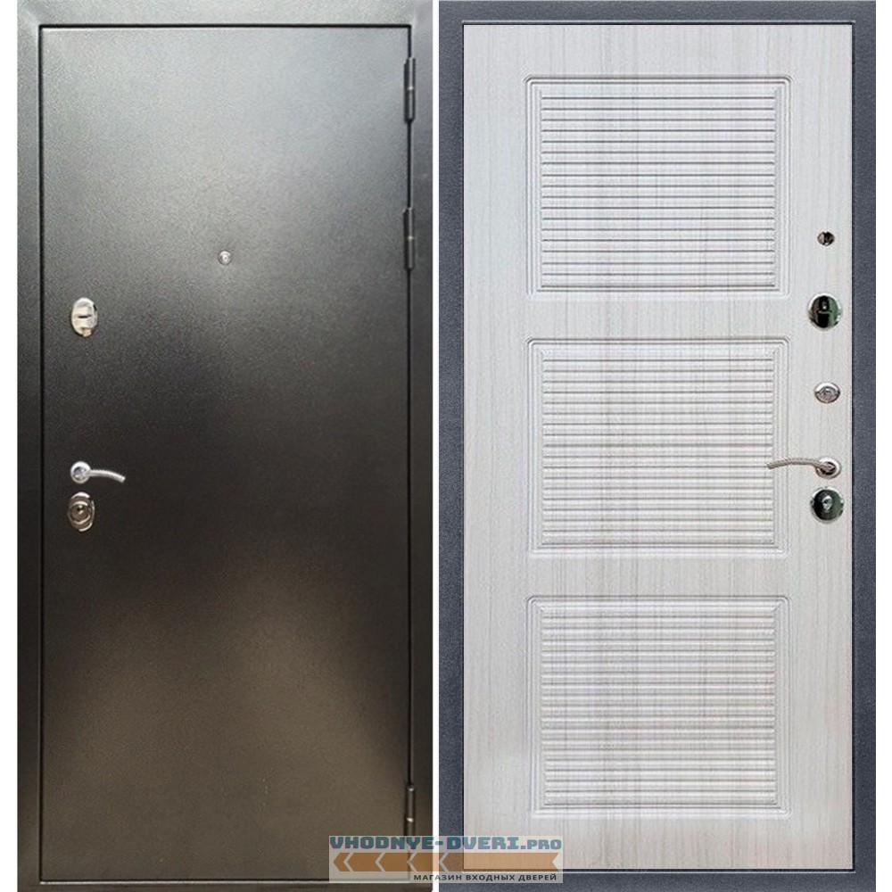 Входная дверь REX (Рекс) 5 (антик серебро) ФЛ-1 Сандал светлый