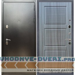 Входная дверь REX (Рекс) 5 (антик серебро) ФЛ-1 сандал серый