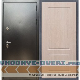 Входная дверь REX (Рекс) 5 (антик серебро) ФЛ-117 беленый дуб