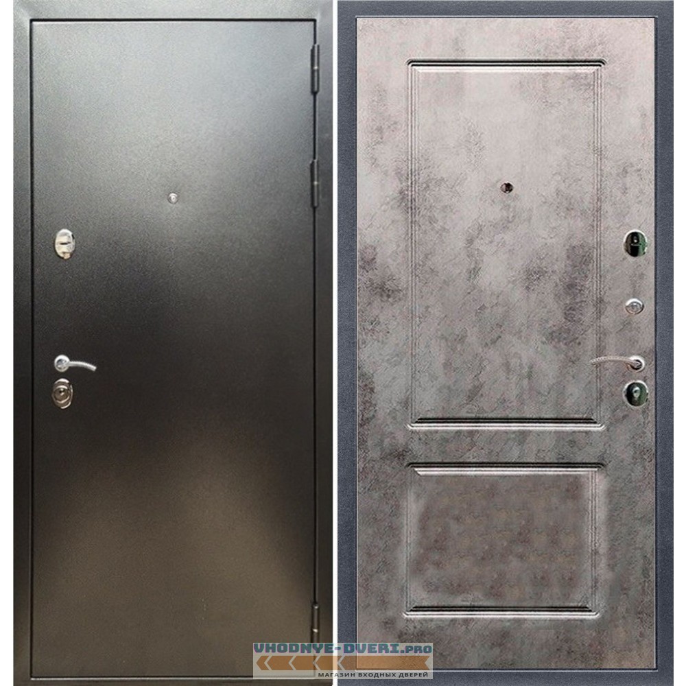 Входная дверь REX (Рекс) 5 (антик серебро) ФЛ-117 бетон темный