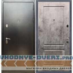 Входная дверь REX (Рекс) 5 (антик серебро) ФЛ-117 бетон темный