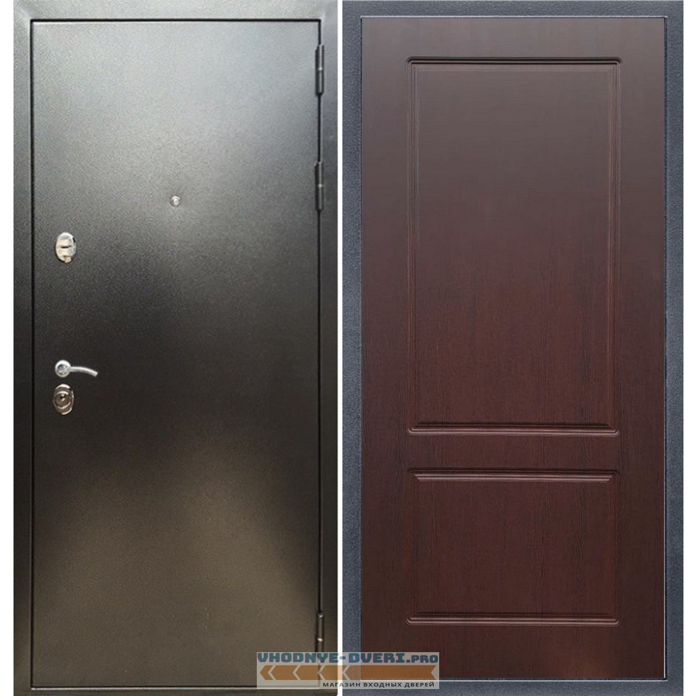 Входная дверь REX (Рекс) 5 (антик серебро) ФЛ-117 орех премиум