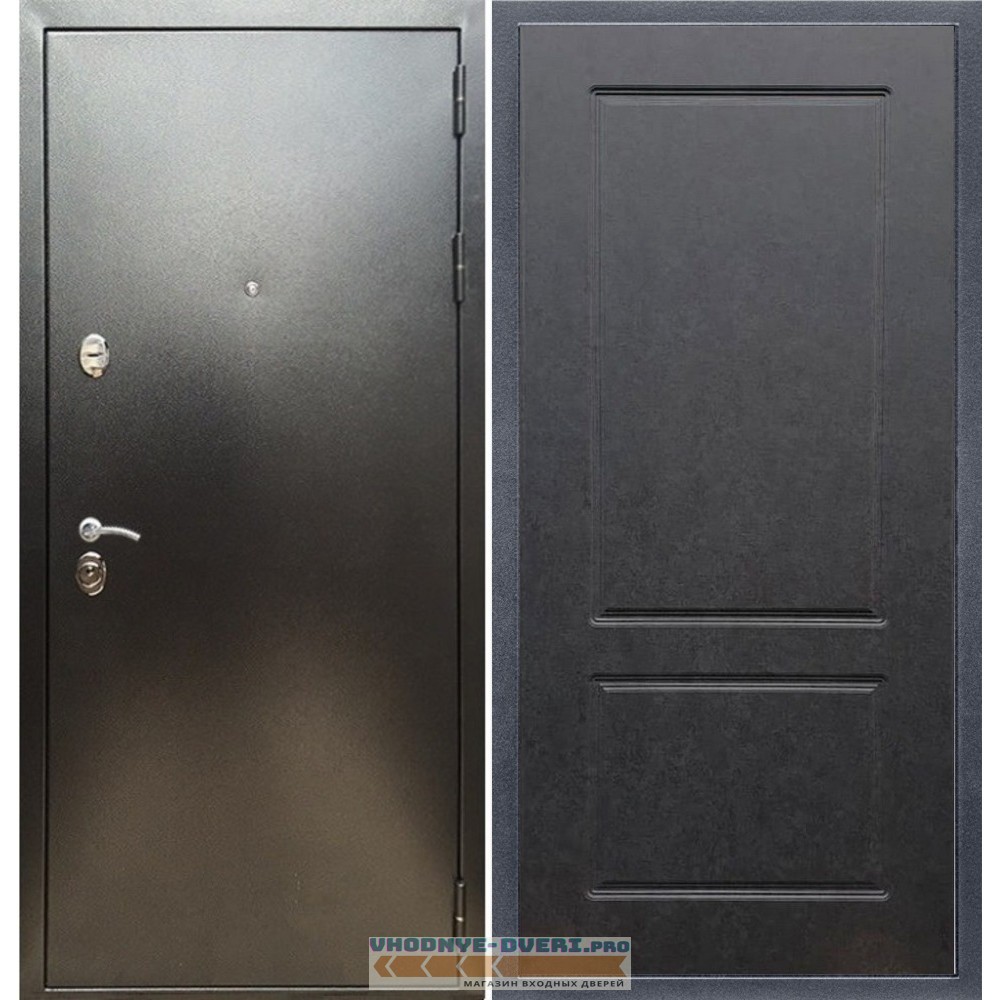 Входная дверь REX (Рекс) 5 (антик серебро) ФЛ-117 штукатурка графит