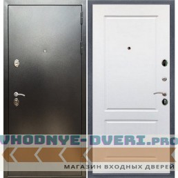 Входная дверь REX (Рекс) 5 (антик серебро) ФЛ-117 белый матовый