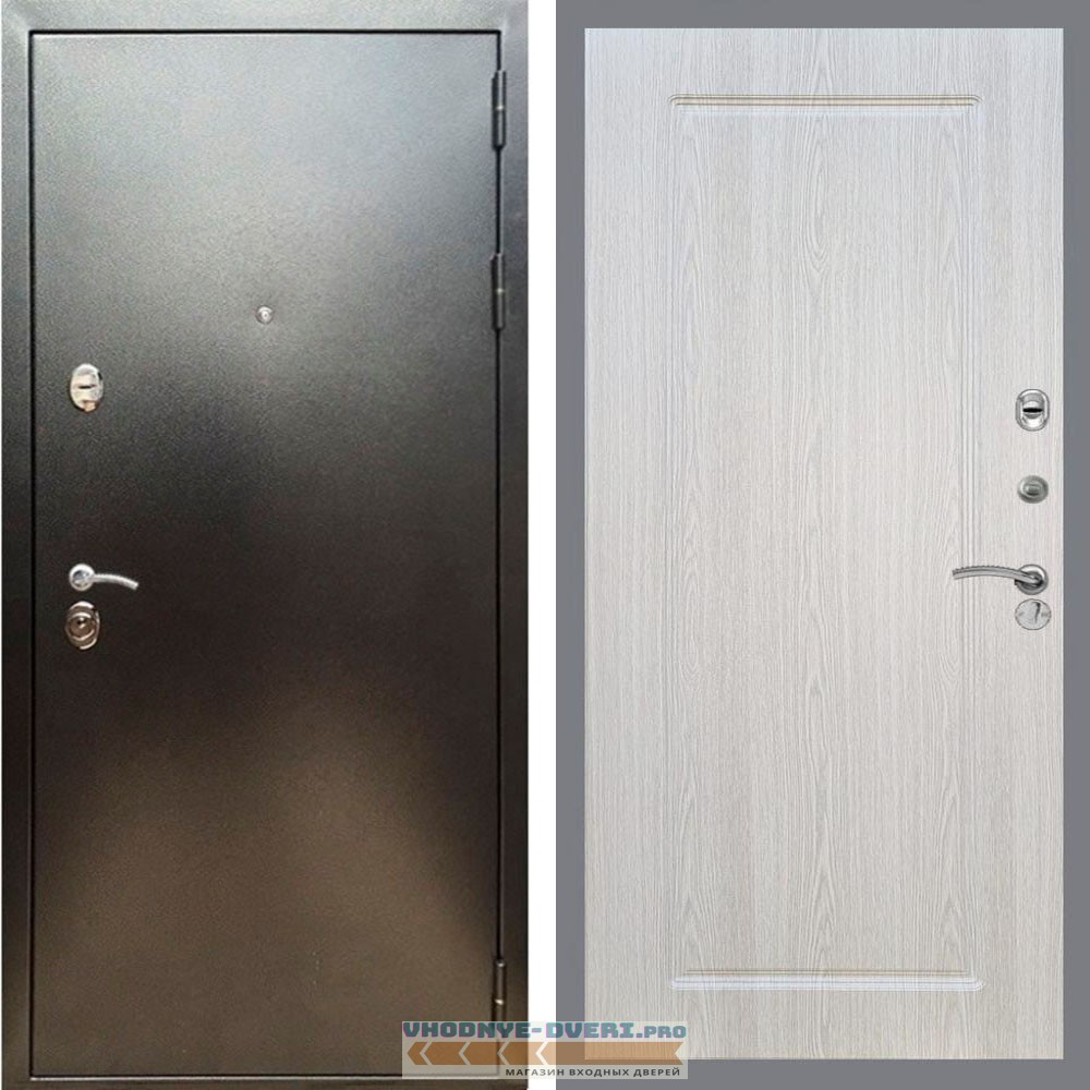 Входная дверь REX (Рекс) 5 (антик серебро) ФЛ-119 Беленый дуб