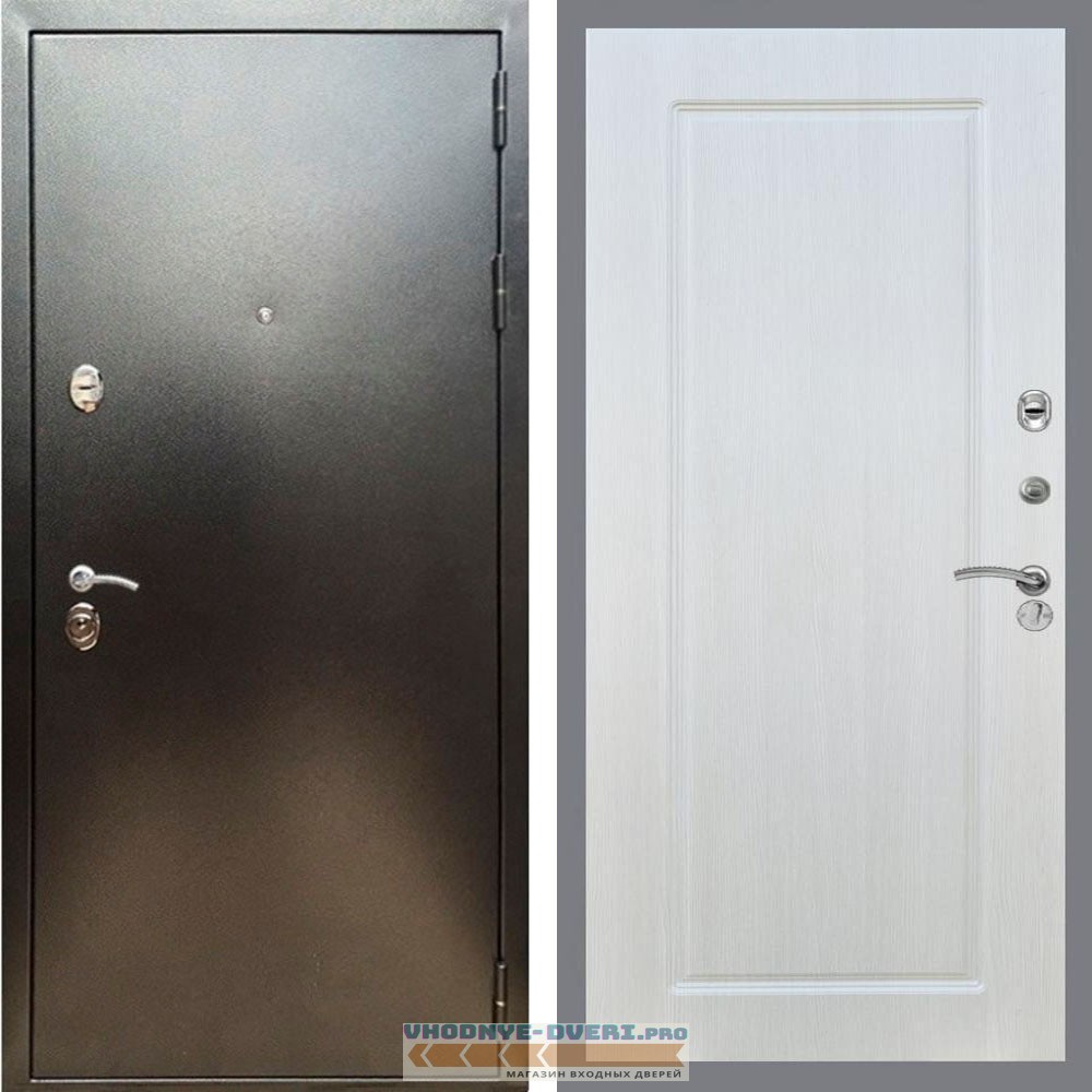 Входная дверь REX (Рекс) 5 (антик серебро) ФЛ-119 Лиственница бежевая