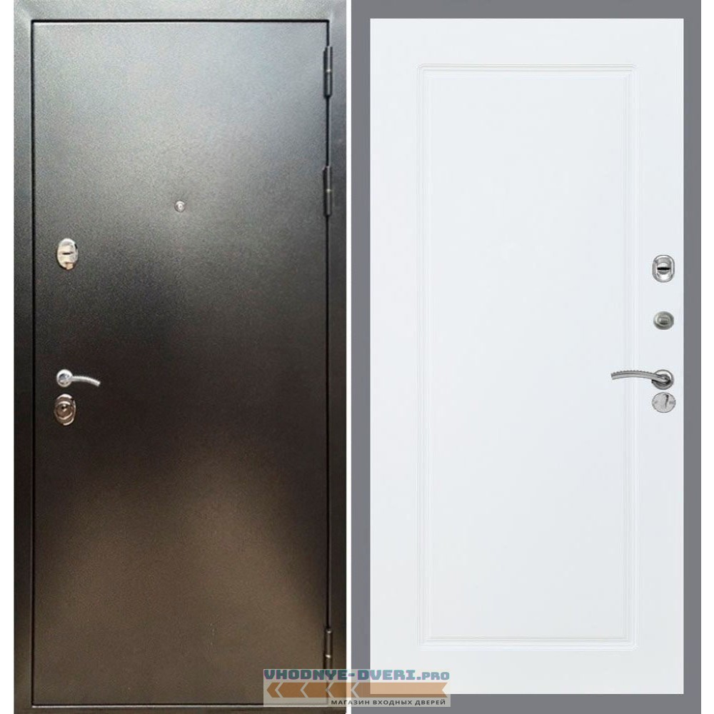 Входная дверь REX (Рекс) 5 (антик серебро) ФЛ-119 Белый матовый