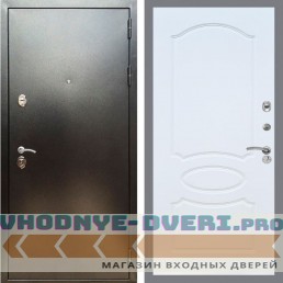 Входная дверь REX (Рекс) 5 (антик серебро) ФЛ-128 белый ясень