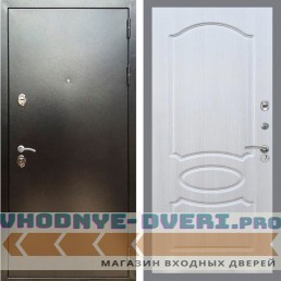 Входная дверь REX (Рекс) 5 (антик серебро) ФЛ-128 Лиственница бежевая