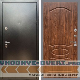 Входная дверь REX (Рекс) 5 (антик серебро) ФЛ-128 Орех темный