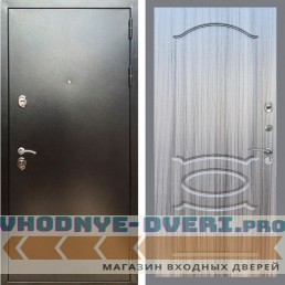 Входная дверь REX (Рекс) 5 (антик серебро) ФЛ-128 Сандал серый