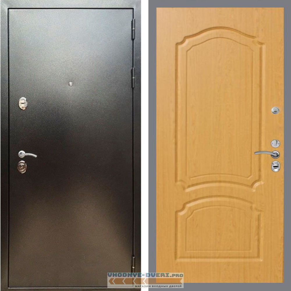 Входная дверь REX (Рекс) 5 (антик серебро) ФЛ-140 дуб