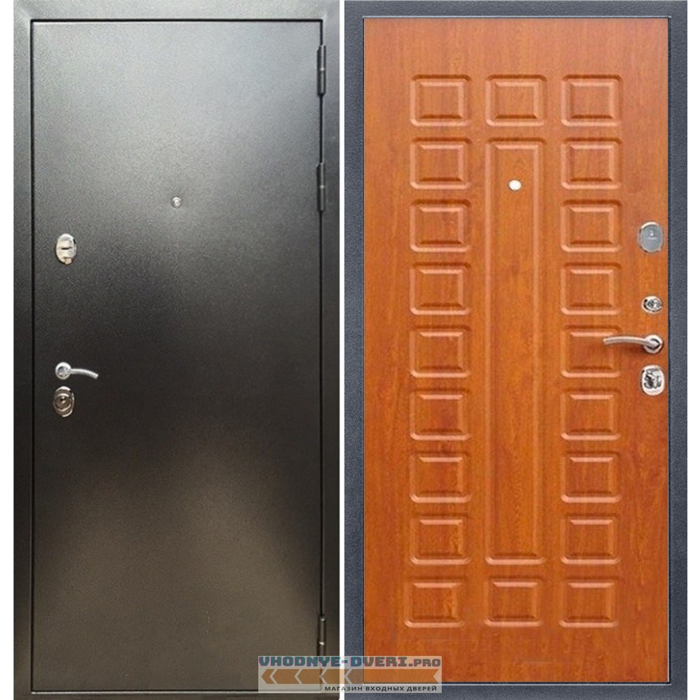 Входная дверь REX (Рекс) 5 (антик серебро) ФЛ-183 дуб светлый