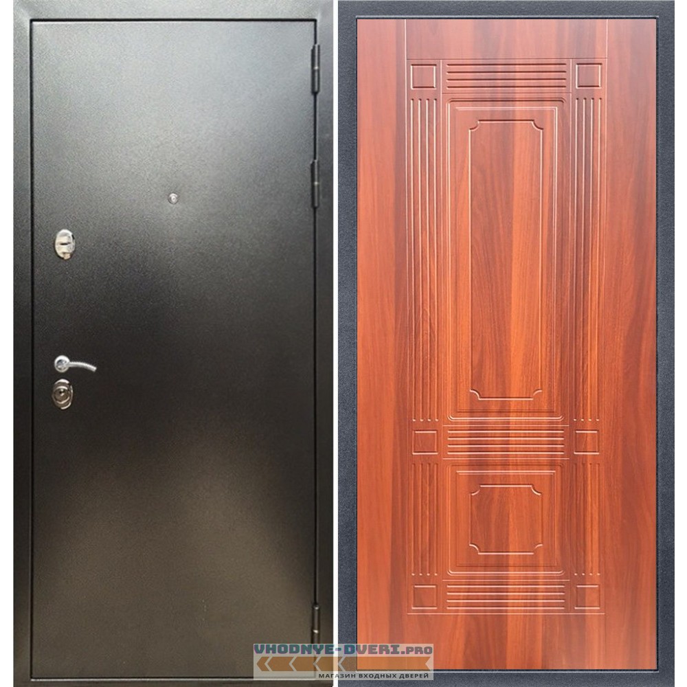 Входная дверь REX (Рекс) 5 (антик серебро) ФЛ-2 итальянский орех 6мм