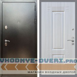 Входная дверь REX (Рекс) 5 (антик серебро) ФЛ-2 Сандал белый