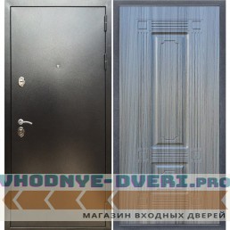 Входная дверь REX (Рекс) 5 (антик серебро) ФЛ-2 сандал серый 16 мм