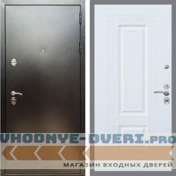 Входная дверь REX (Рекс) 5 (антик серебро) ФЛ-2 Белый матовый