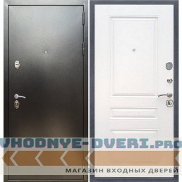 Входная дверь REX (Рекс) 5 (антик серебро) ФЛ-243 белый ясень