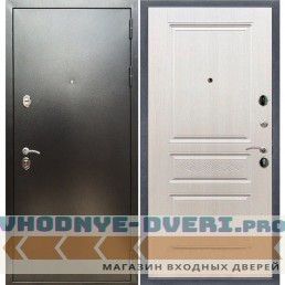 Входная дверь REX (Рекс) 5 (антик серебро) ФЛ-243 лиственница беж с узором