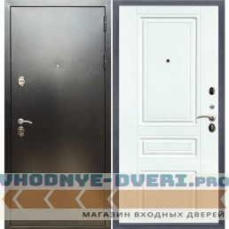 Входная дверь REX (Рекс) 5 (антик серебро) ФЛ-243 белый матовый