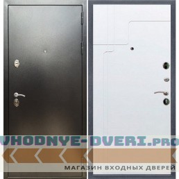 Входная дверь REX (Рекс) 5 (антик серебро) ФЛ-246 белый матовый