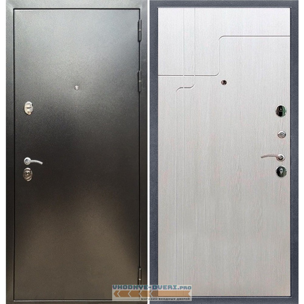 Входная дверь REX (Рекс) 5 (антик серебро) ФЛ-246 лиственница беж