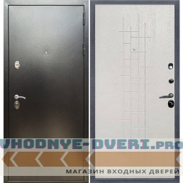 Входная дверь REX (Рекс) 5 (антик серебро) ФЛ-289 Белый ясень