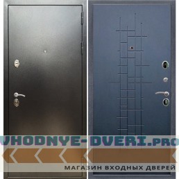 Входная дверь REX (Рекс) 5 (антик серебро) ФЛ-289 ясень черный