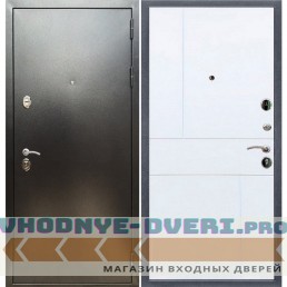Входная дверь REX (Рекс) 5 (антик серебро) ФЛ-290 белый матовый