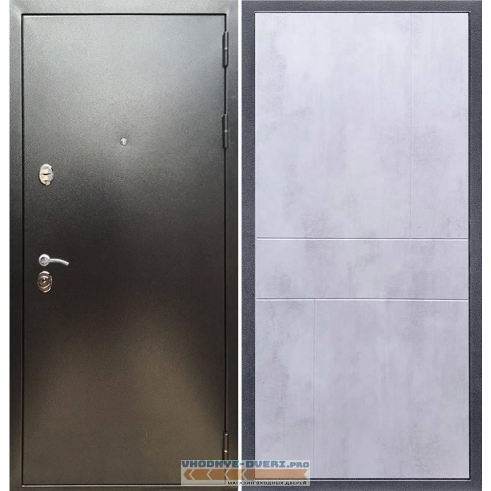 Входная дверь REX (Рекс) 5 (антик серебро) ФЛ-290 бетон светлый