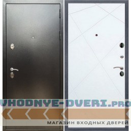 Входная дверь REX (Рекс) 5 (антик серебро) ФЛ-291 белый матовый