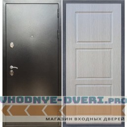 Входная дверь REX (Рекс) 5 (антик серебро) ФЛ-3 беленый дуб