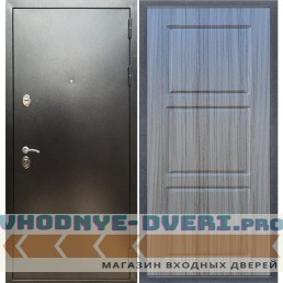 Входная дверь REX (Рекс) 5 (антик серебро) ФЛ-3 сандал серый