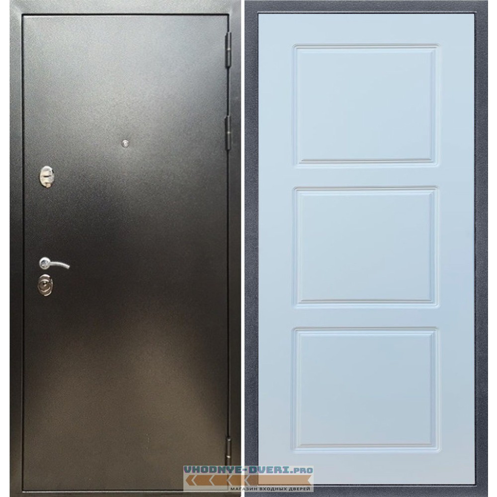 Входная дверь REX (Рекс) 5 (антик серебро) ФЛ-3 белый матовый