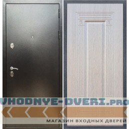 Входная дверь REX (Рекс) 5 (антик серебро) ФЛ-4 беленый дуб