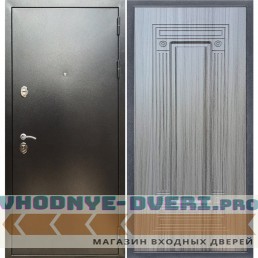 Входная дверь REX (Рекс) 5 (антик серебро) ФЛ-4 сандал серый