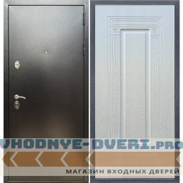 Входная дверь REX (Рекс) 5 (антик серебро) ФЛ-4 ясень белый