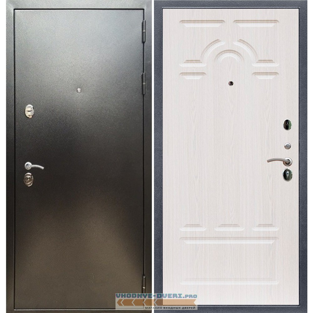 Входная дверь REX (Рекс) 5 (антик серебро) ФЛ-58 Беленый дуб