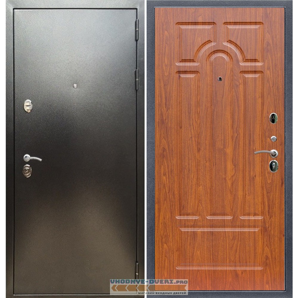 Входная дверь REX (Рекс) 5 (антик серебро) ФЛ-58 Мореная береза