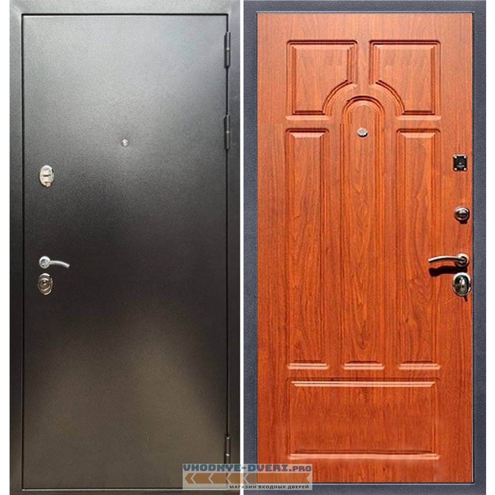 Входная дверь REX (Рекс) 5 (антик серебро) ФЛ-58 орех