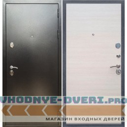 Входная дверь REX (Рекс) 5 (антик серебро) гладкая акация светлая