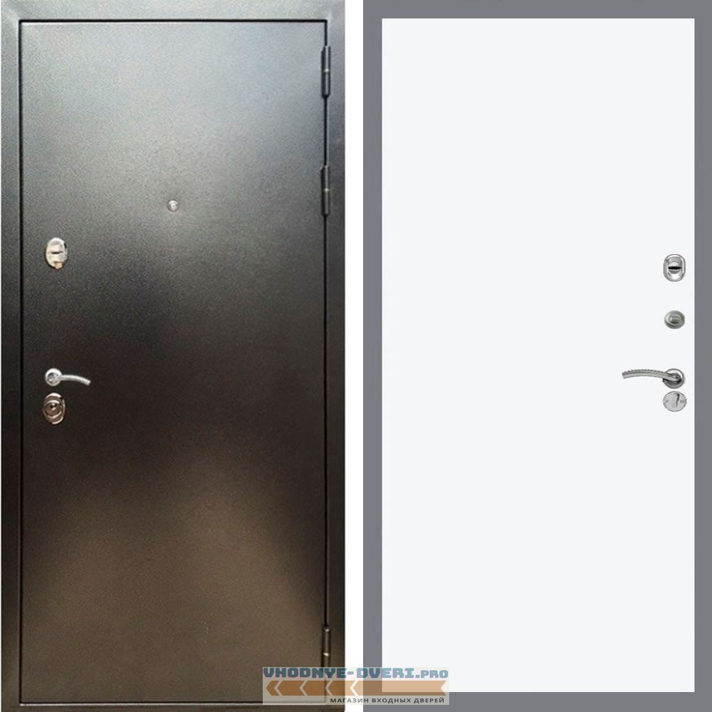 Входная дверь REX (Рекс) 5 (антик серебро) Гладкая белый матовый