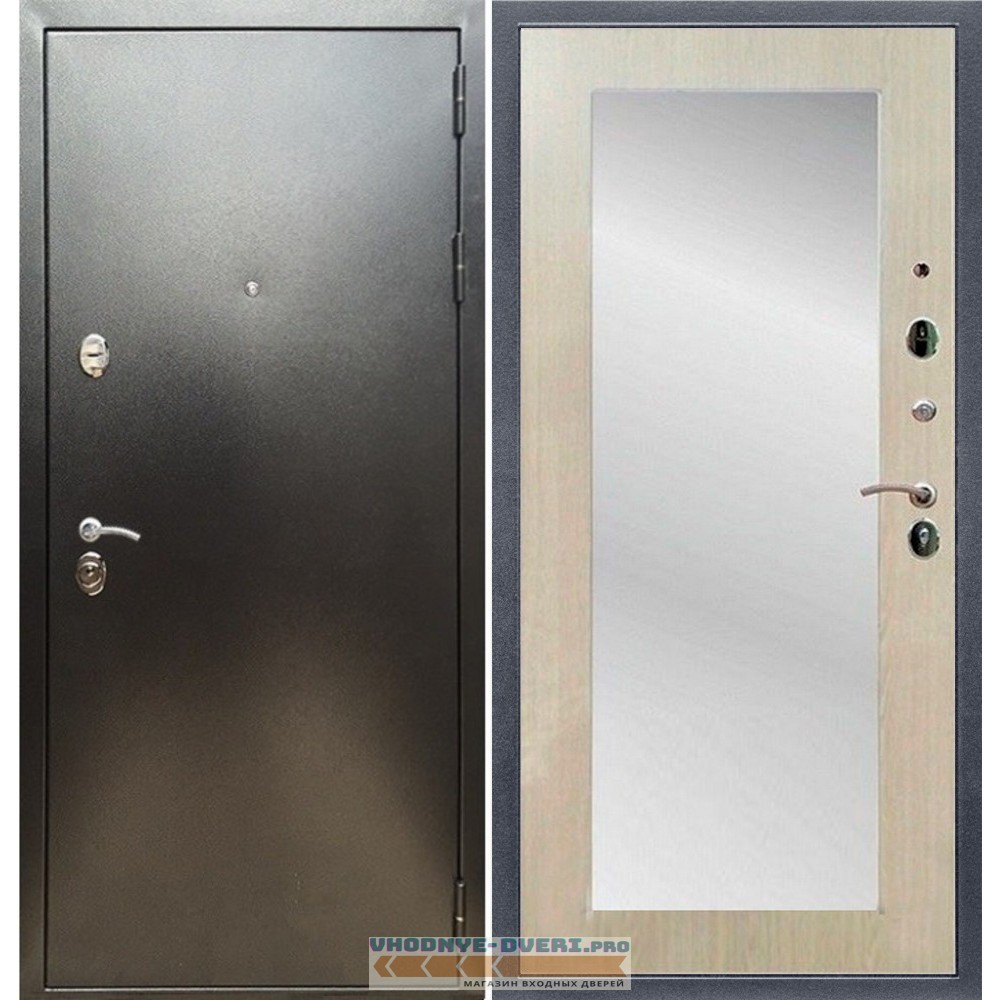 Входная дверь REX (Рекс) 5 (антик серебро) пастораль беленый дуб