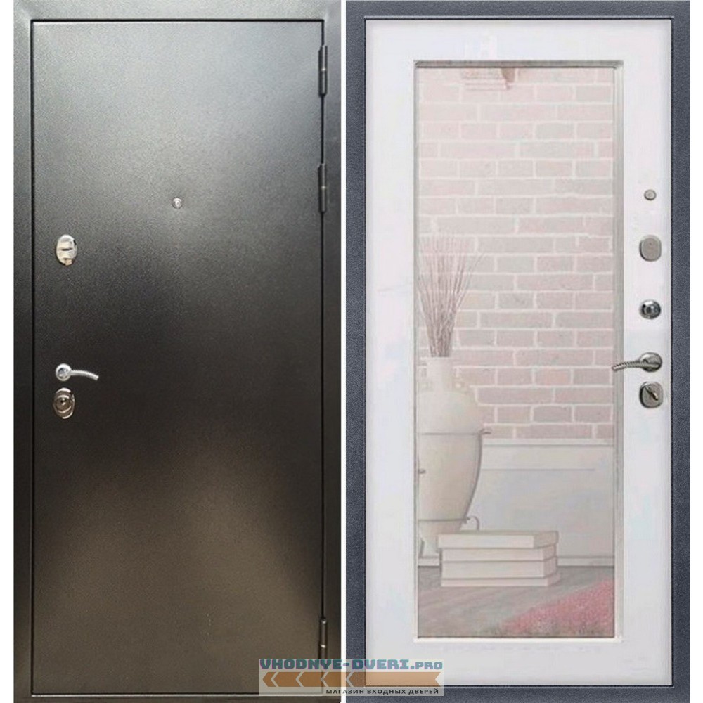 Входная дверь REX (Рекс) 5 (антик серебро) пастораль белый ясень