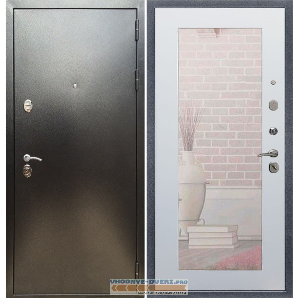 Входная дверь REX (Рекс) 5 (антик серебро) пастораль белый матовый