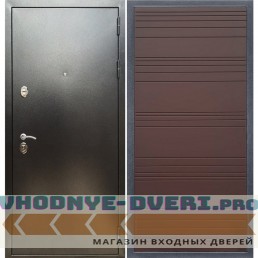 Входная дверь REX (Рекс) 5 (антик серебро) полоски горизонтальные ясень шоколадный