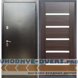 Входная дверь REX (Рекс) 5 (антик серебро) сб-14 эковенге белое стекло