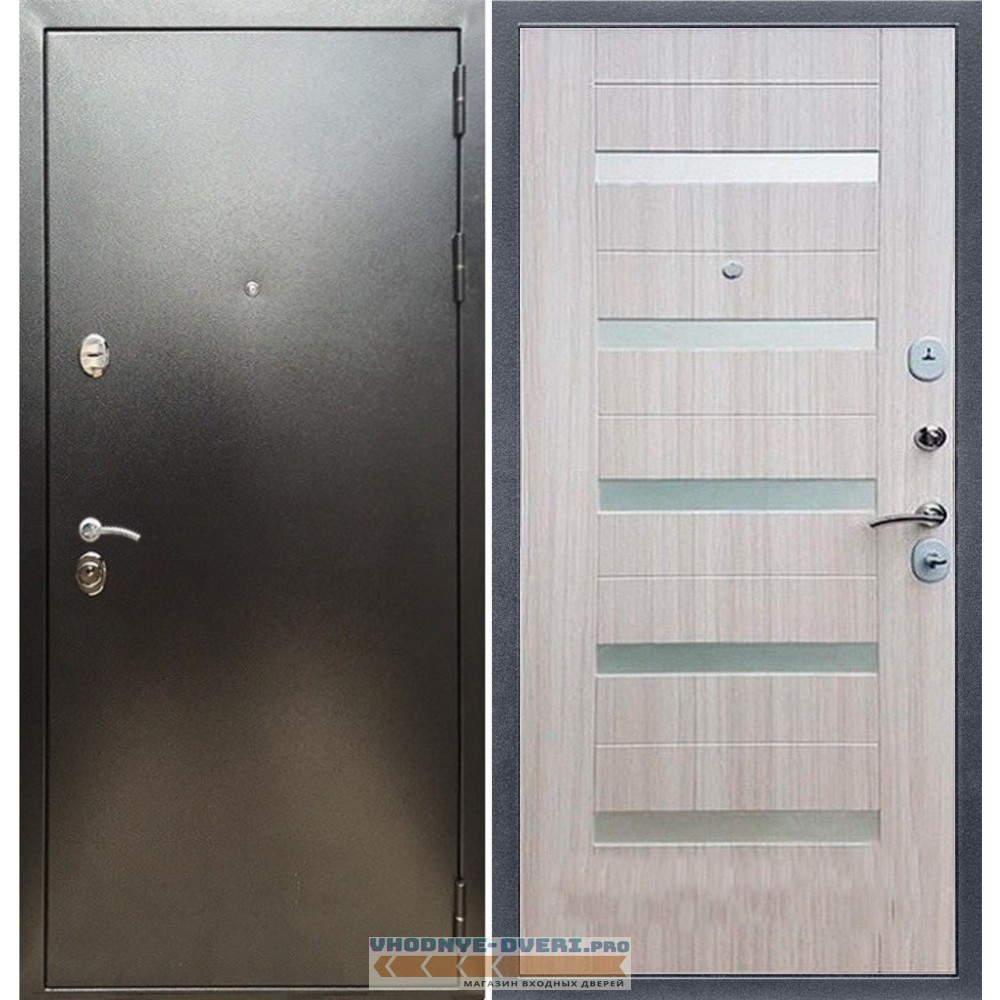 Входная дверь REX (Рекс) 5 (антик серебро) СБ-14 сандал светлый белое стекло